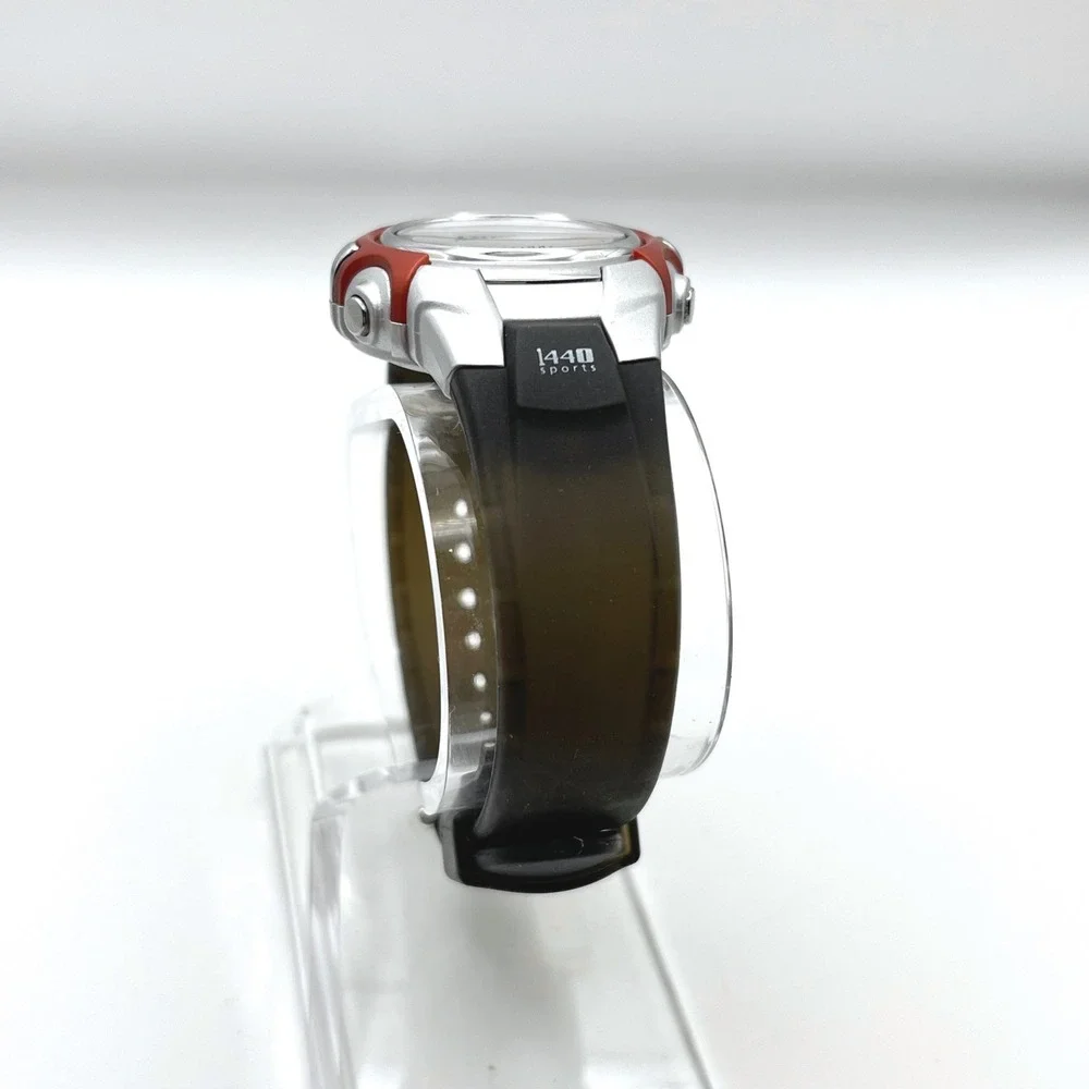 Timex 1440 Sports Digital Watch‎ Silver Red Black Resin Strap WR 50M Indiglo